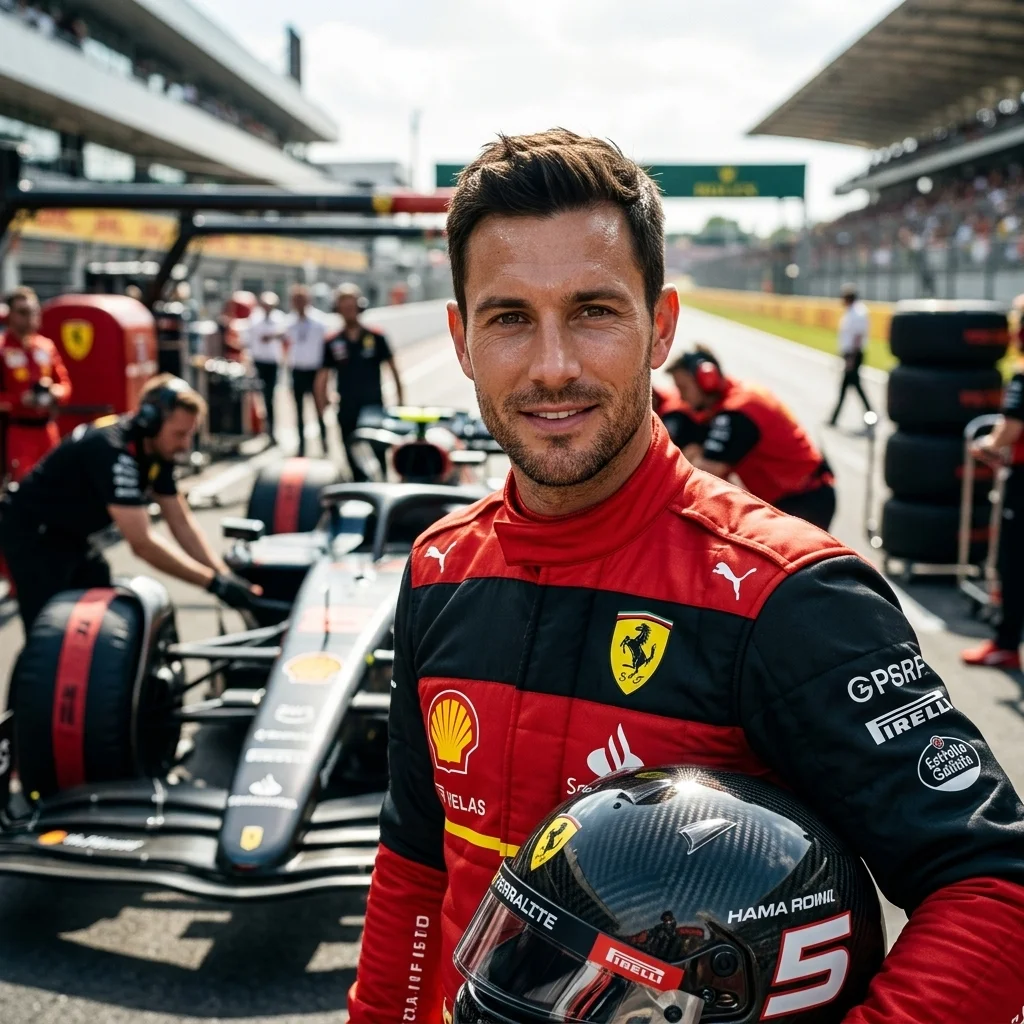 Гонщик F1 на пит-лейне
