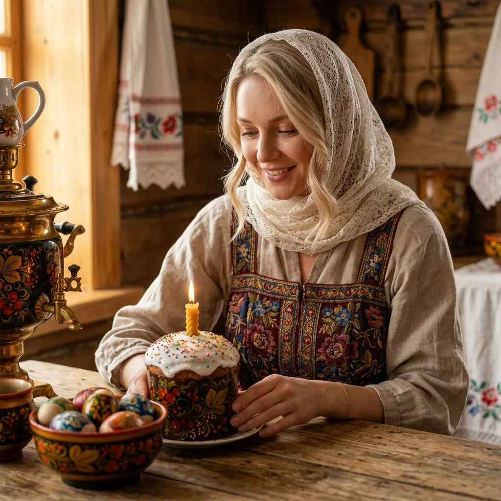 Славянский сарафан — пасхальный стол