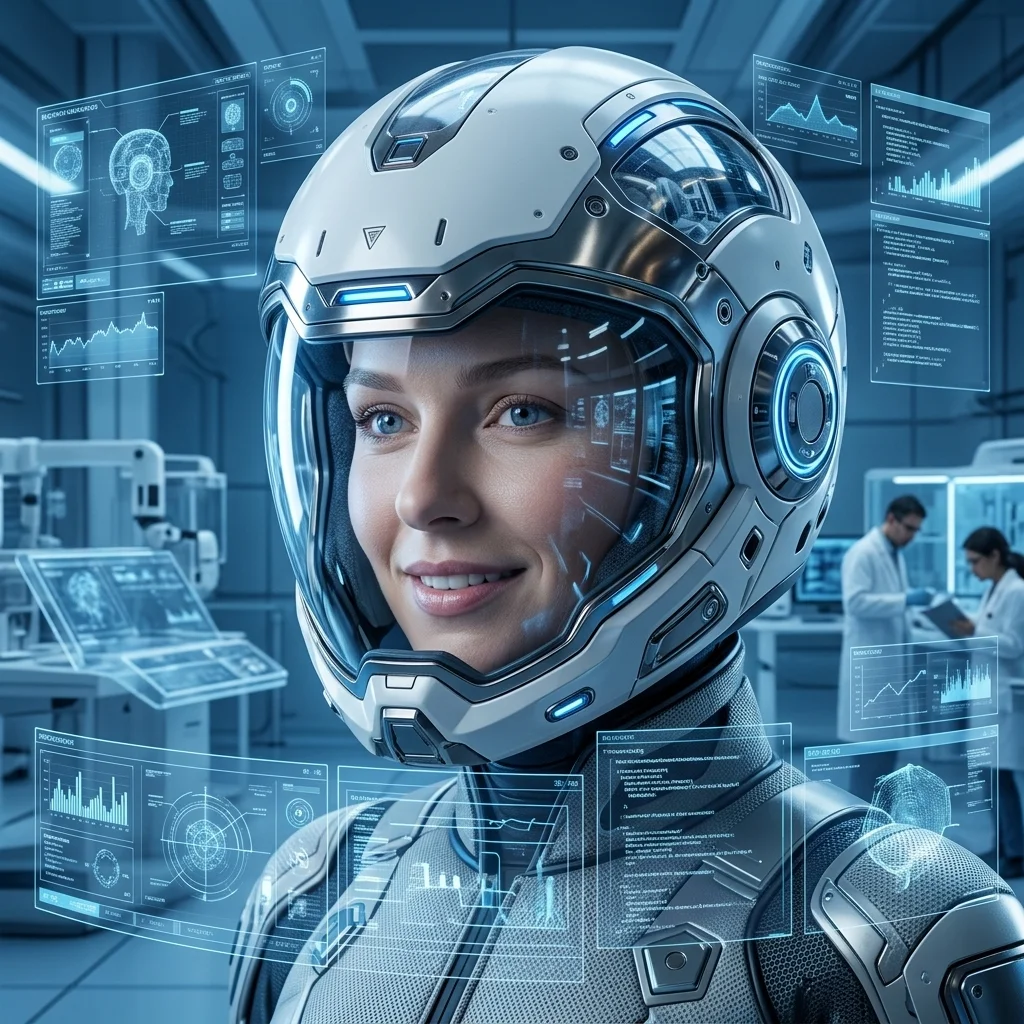 Sci-fi шлем в лаборатории